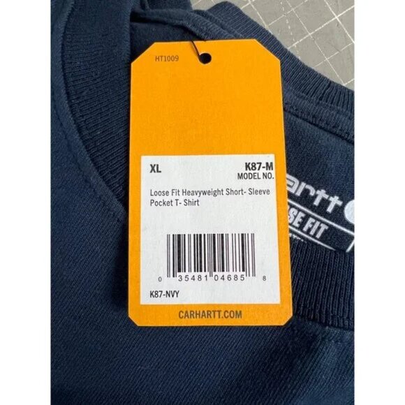 CARHARTT Loose Fit Mens K87 Blue Short Sleeve T Shirt Mens XL Tall - Picture 4 of 6
